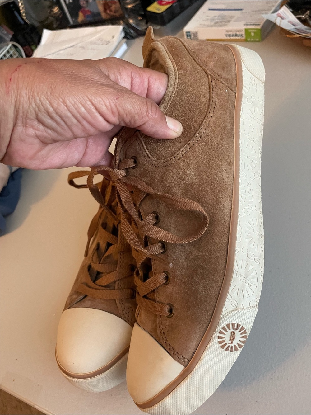 Ugg Evera Chestnut Suede Sneakers in Sz 10 in like new condition - Picture 15 of 16